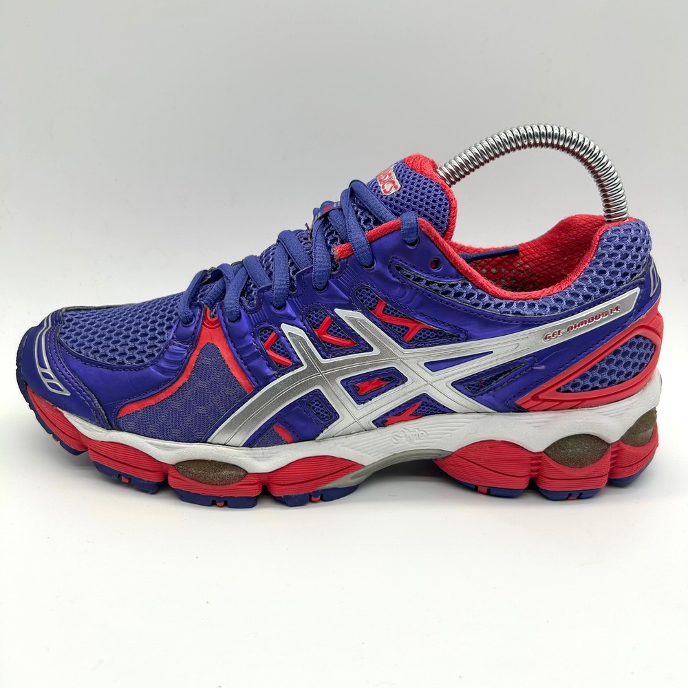 Asics Gel-Nimbus Shoes 14 Women 7.5 Purple Red Silver Running Sneakers Y2K Retro